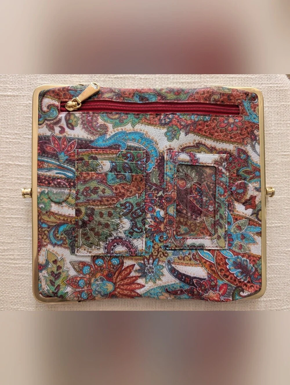 HOBO Lauren Regal Floral Paisley Frame Clutch Wallet - Multicolor